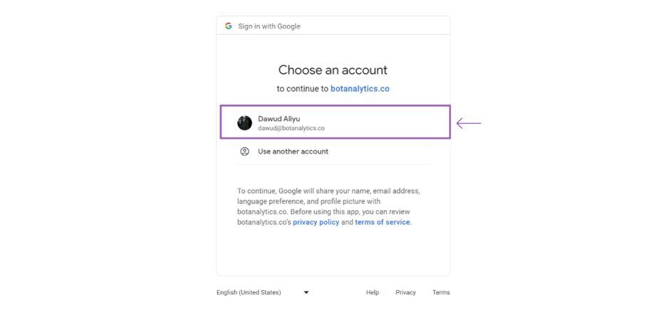 Select Google Account